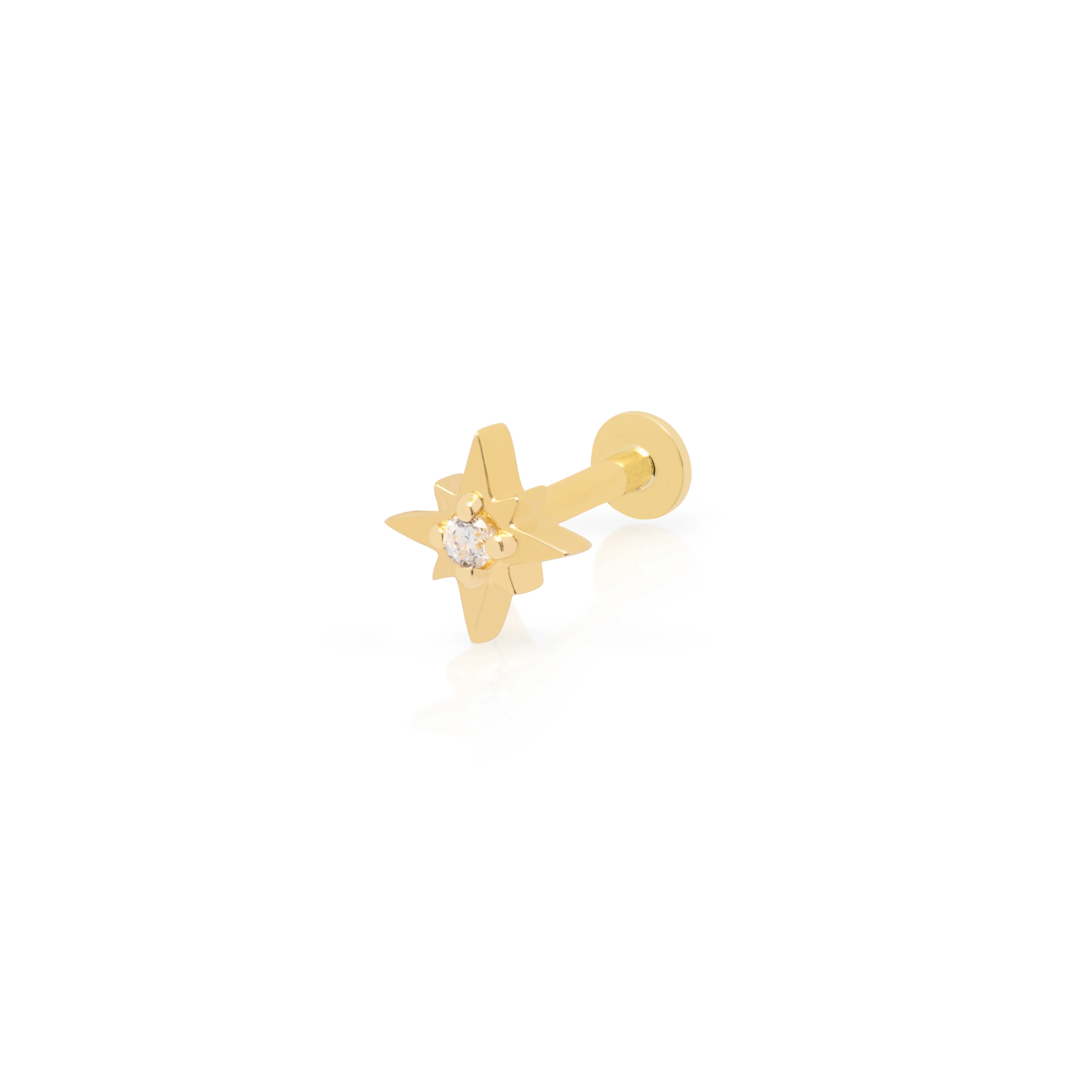 Soren star 14k gold labret earring - Image 4