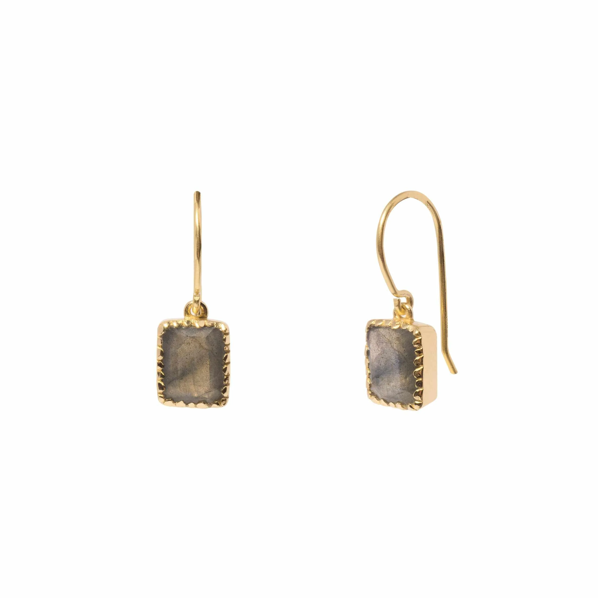 Pravo rectangle drop semi-precious earrings - Image 5