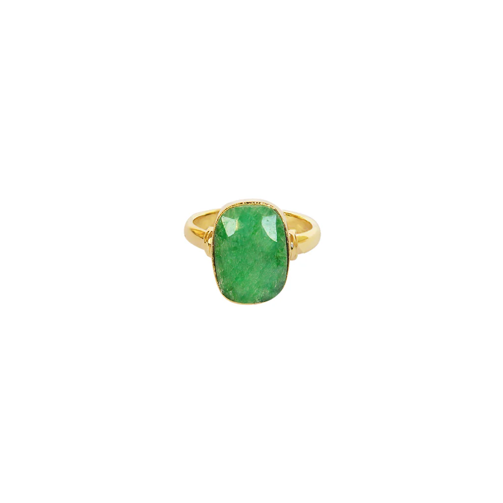 Taziz lapis rectangle gold filled semi-precious ring - Image 5