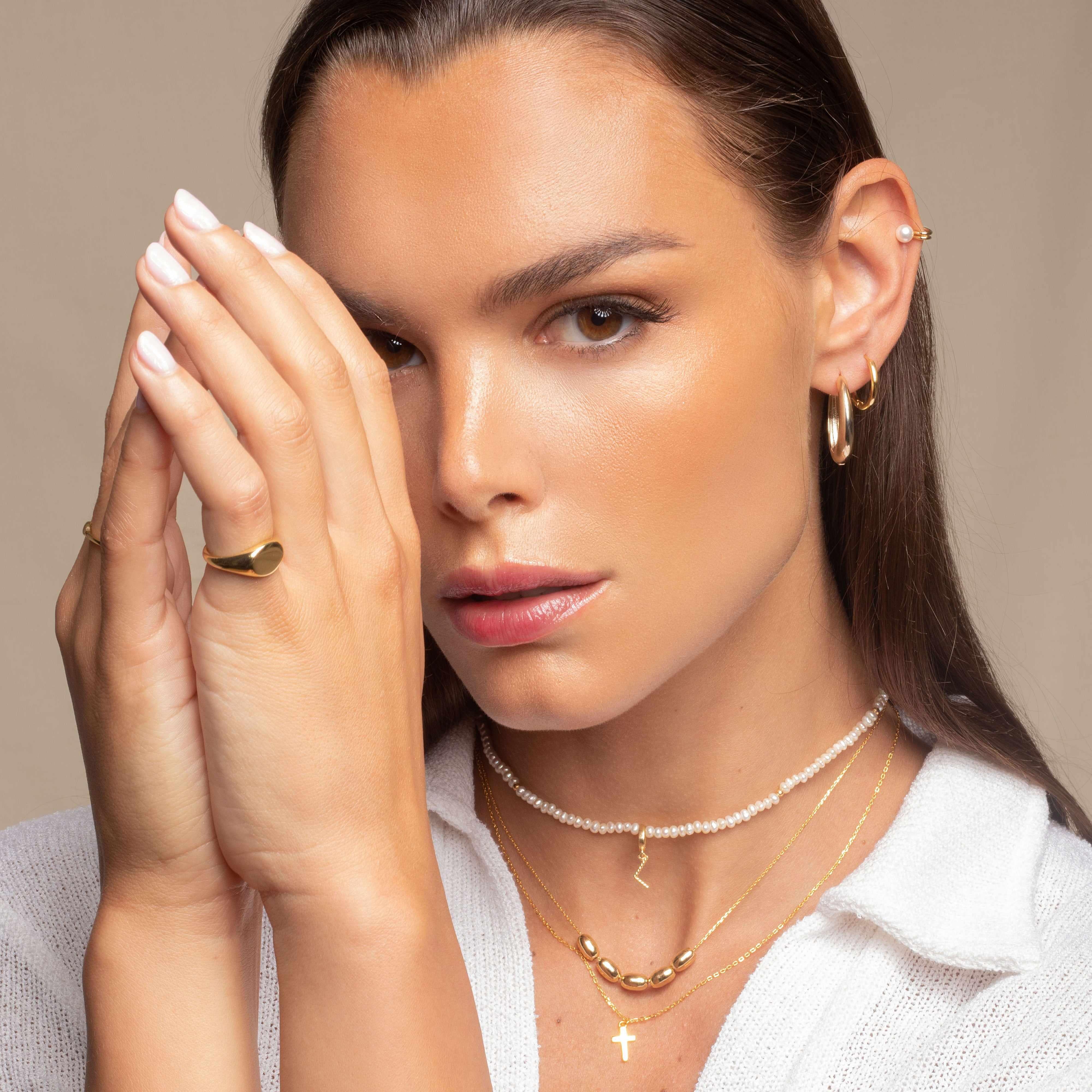 Tesni plain hoop earrings - Image 2
