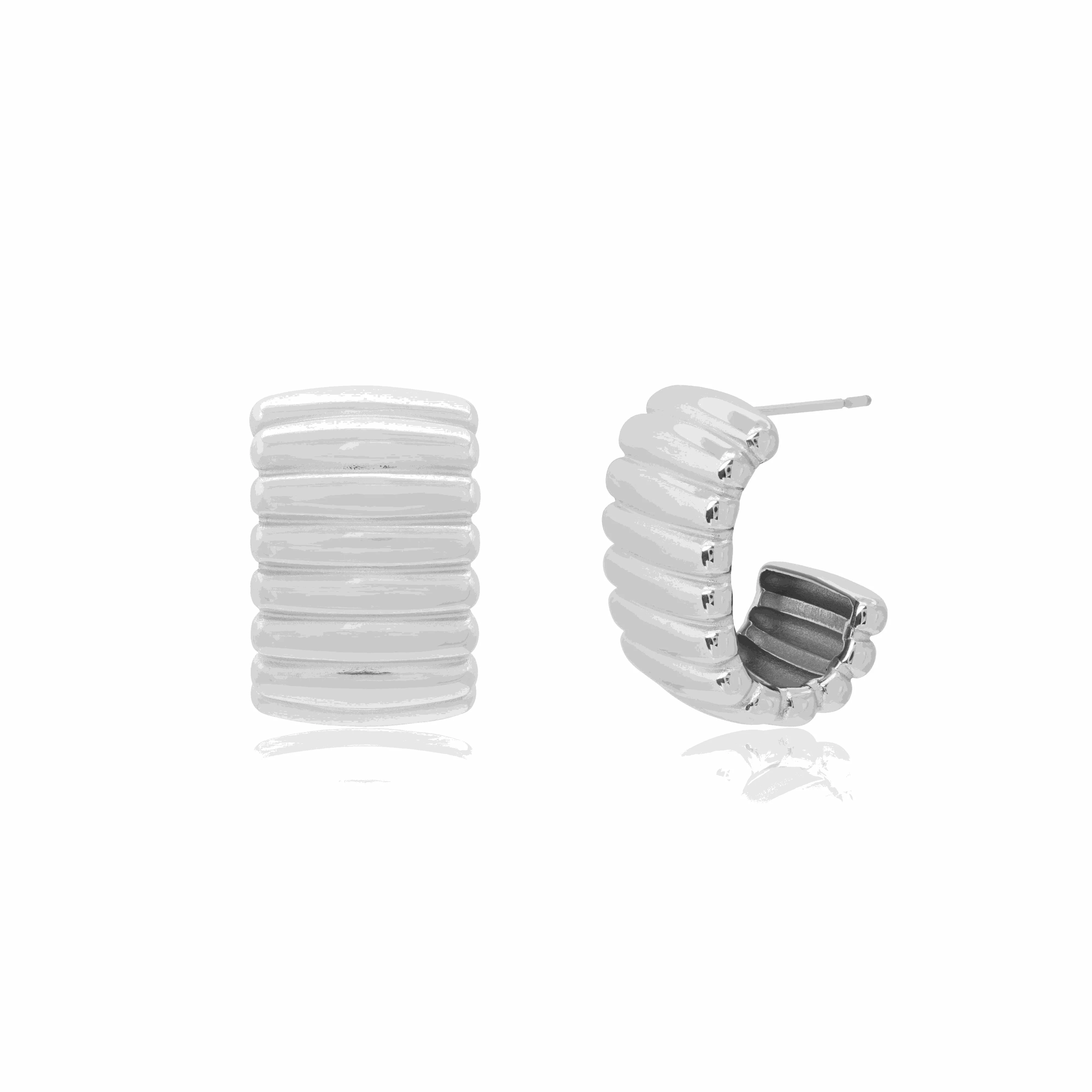 Vista ridge textured hoop earrings - waterproof - Image 4
