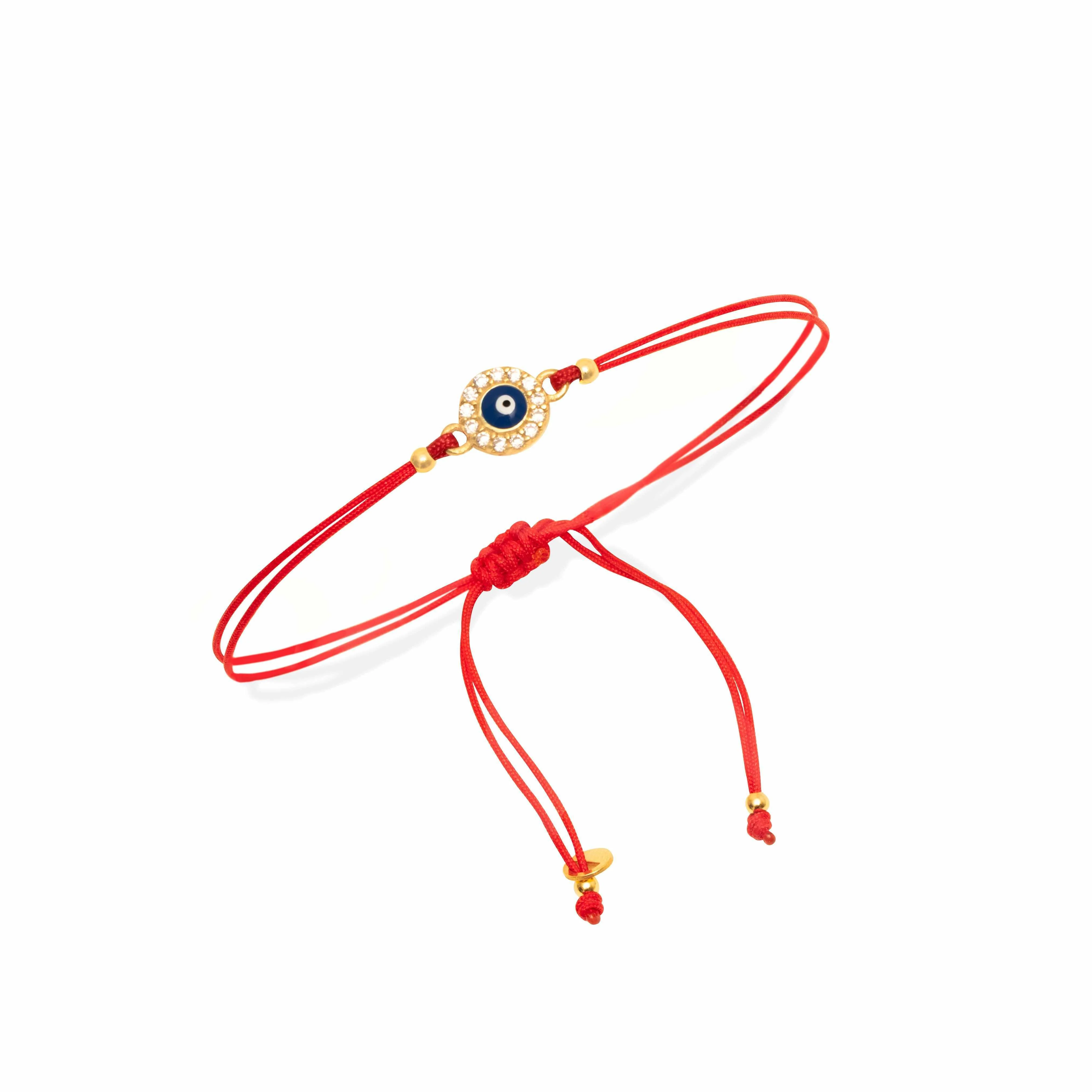 Lopa evil eye round crystal thread bracelet - Image 3
