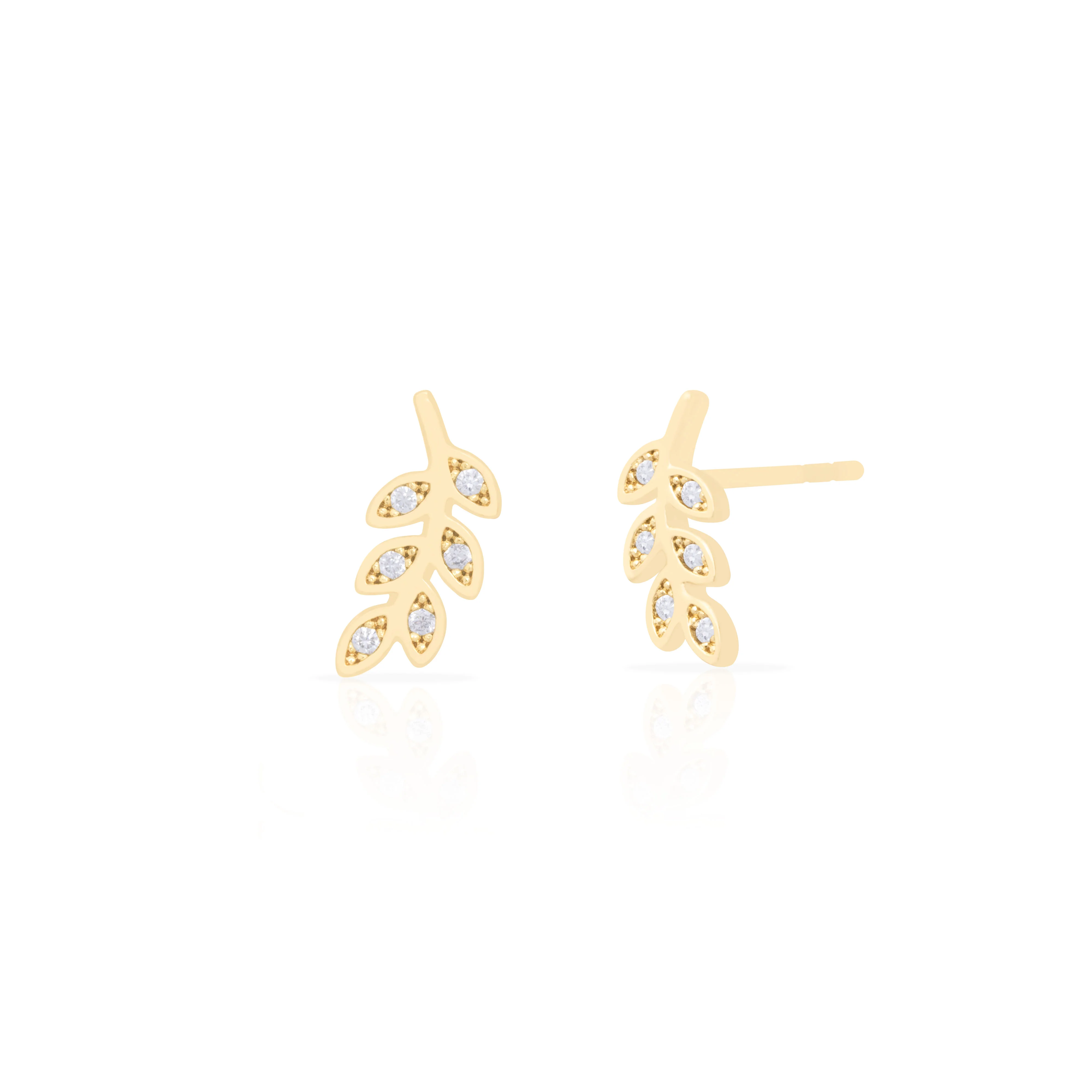 Tia leaf crystal studs