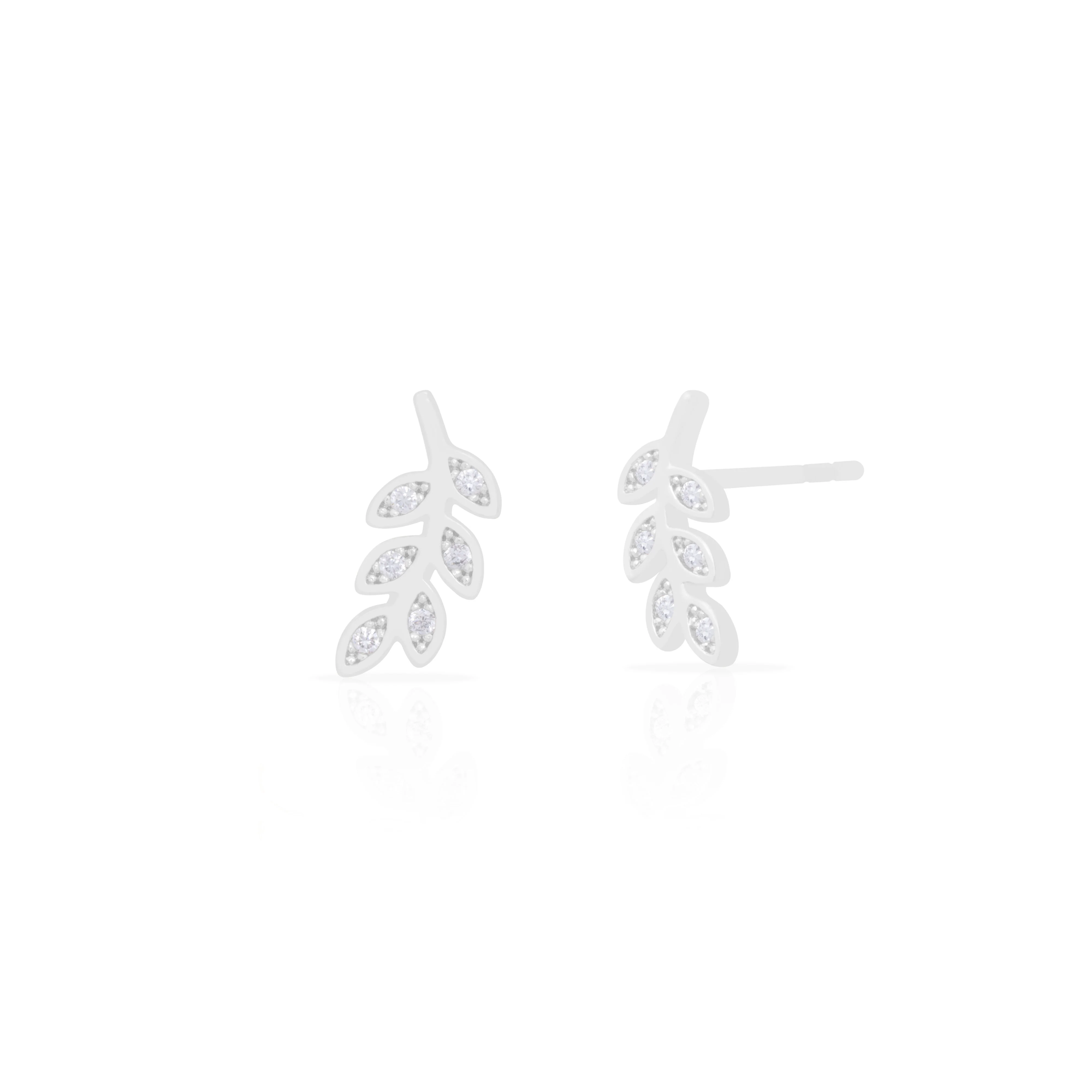 Tia leaf crystal studs - Image 2