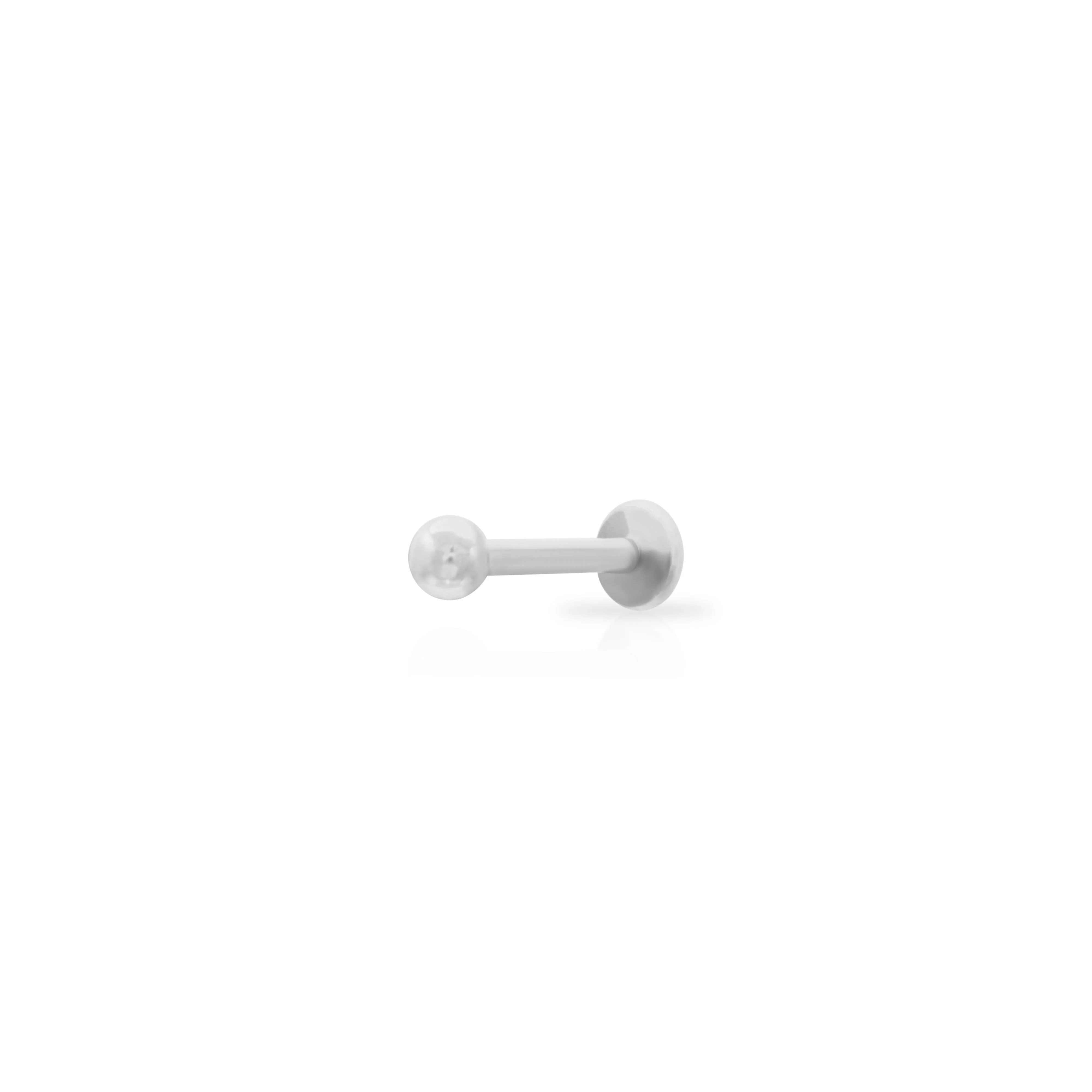 Titanium ball flat back labret bar
