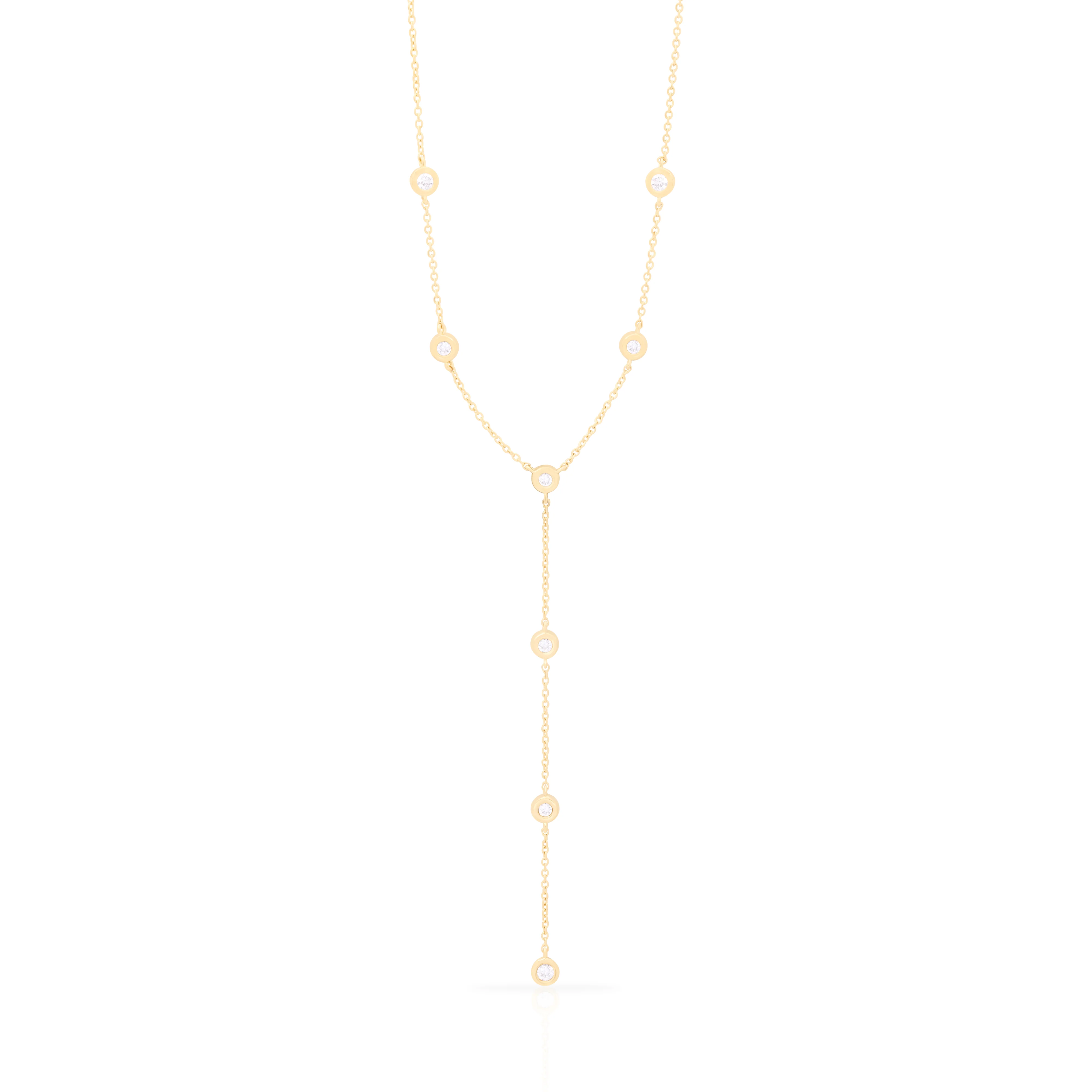 Tora moissanite lariat necklace