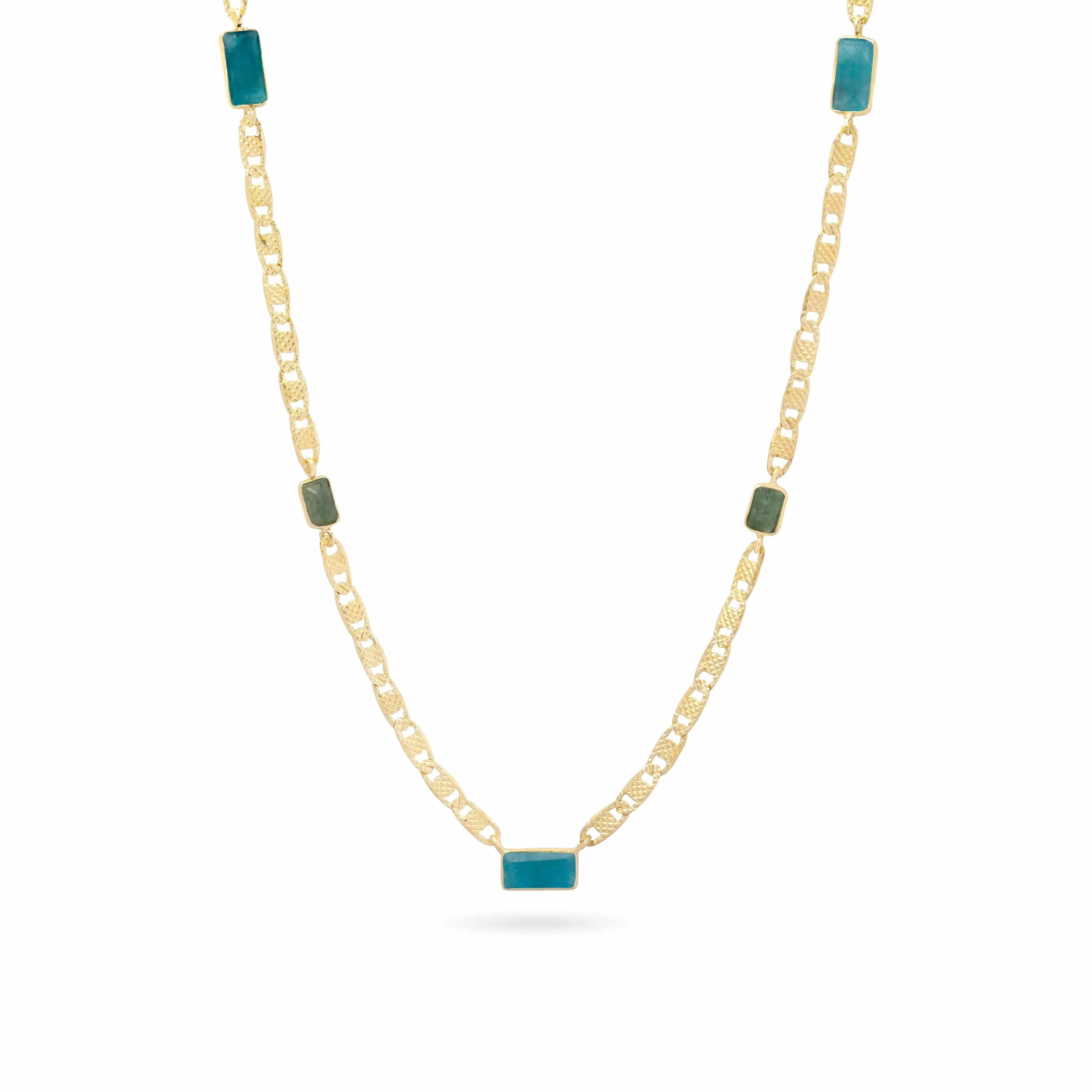 Tures semi-precious stone gold necklace - Image 2