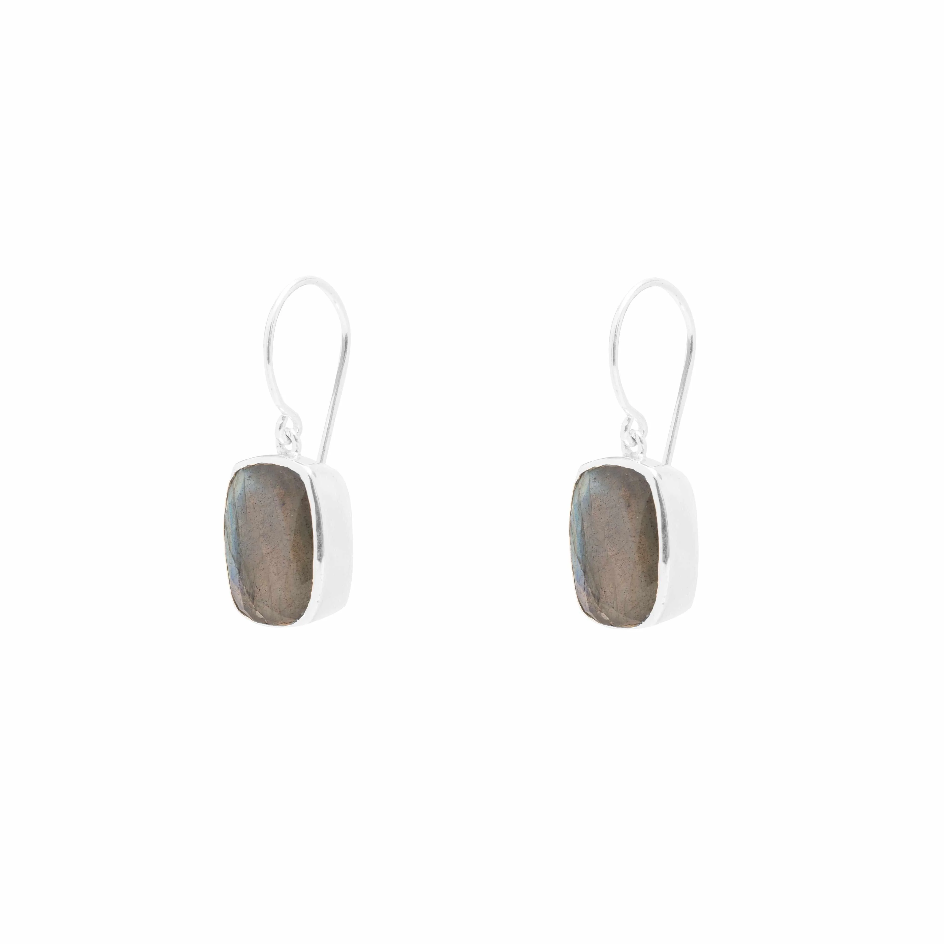 Valent rectangle drop semi-precious earrings - Image 3