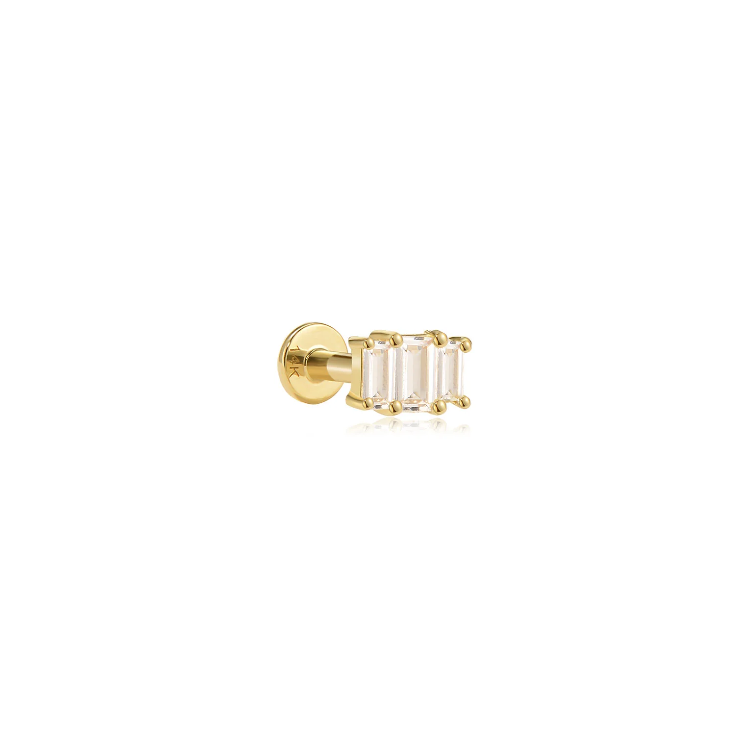 Vanya Moissanite Stud Earring ā 14K Solid Gold Flat Back - Image 3