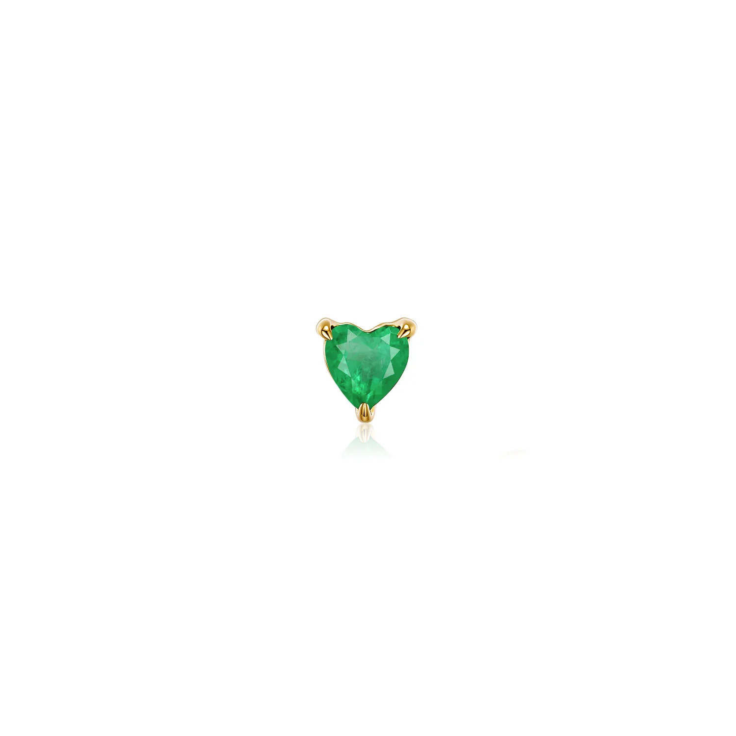 Vela Chalcedony Heart Stud Earring – 14K Solid Gold Flat Back