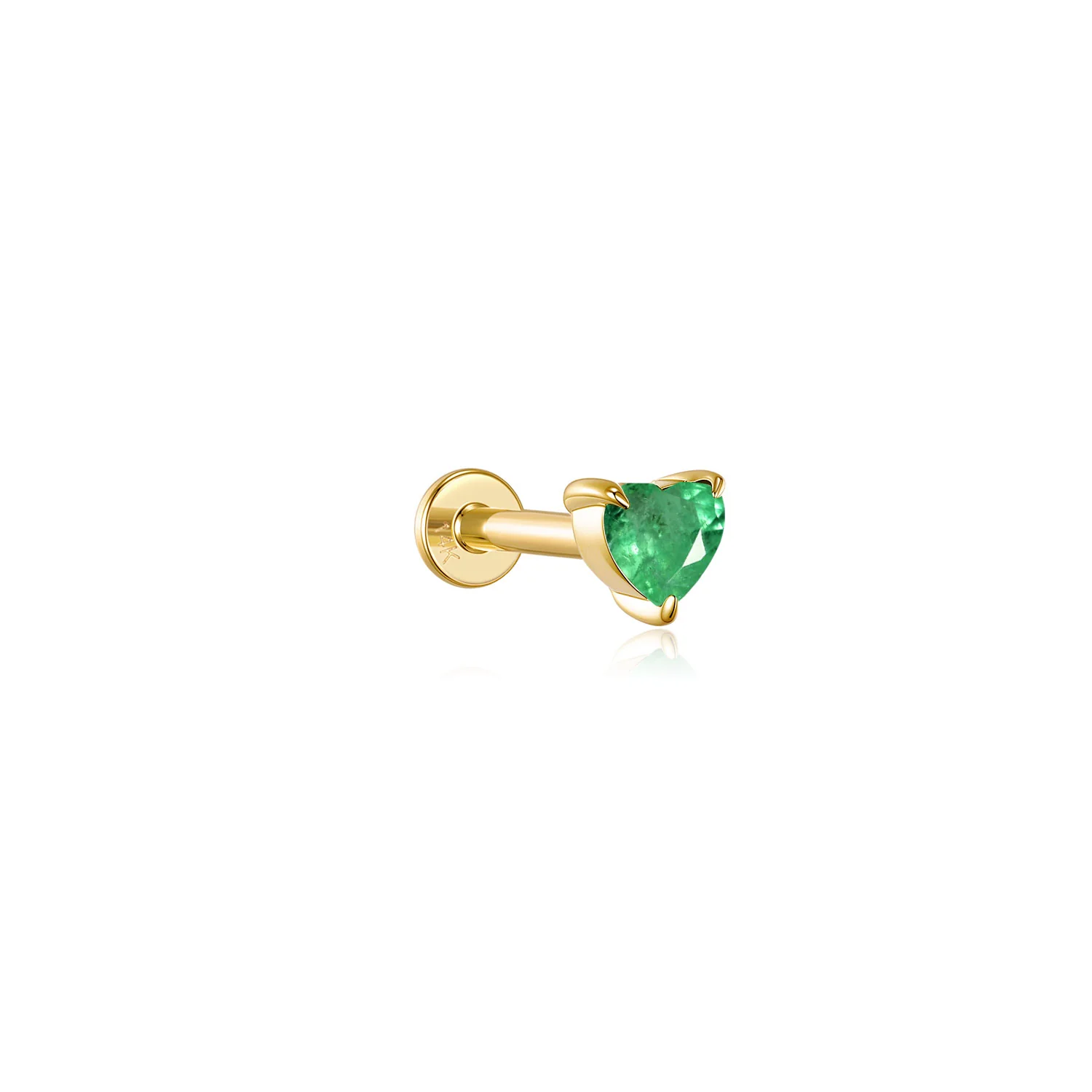 Vela Chalcedony Heart Stud Earring – 14K Solid Gold Flat Back - Image 3
