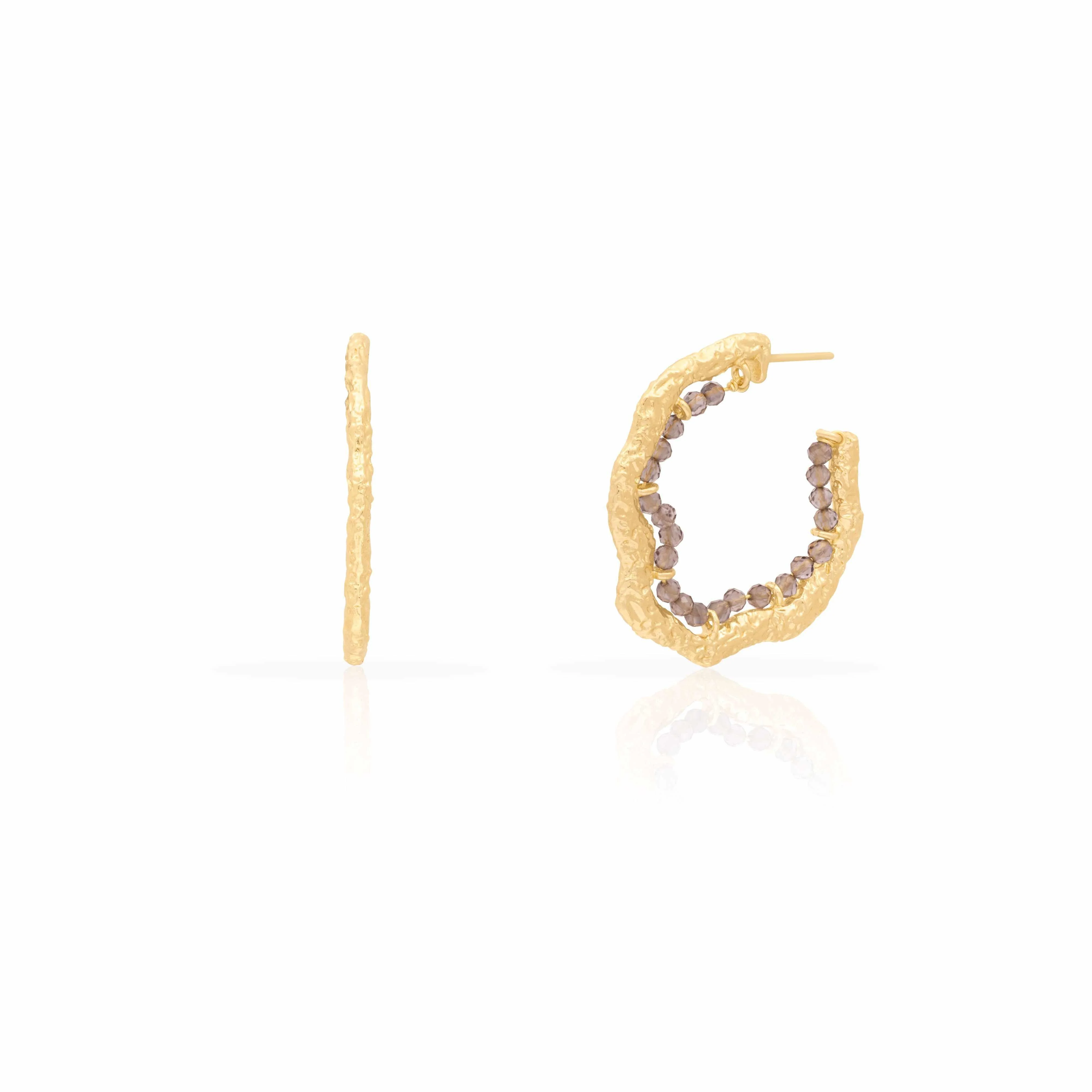 Venia semi-precious hoop earrings - Image 3